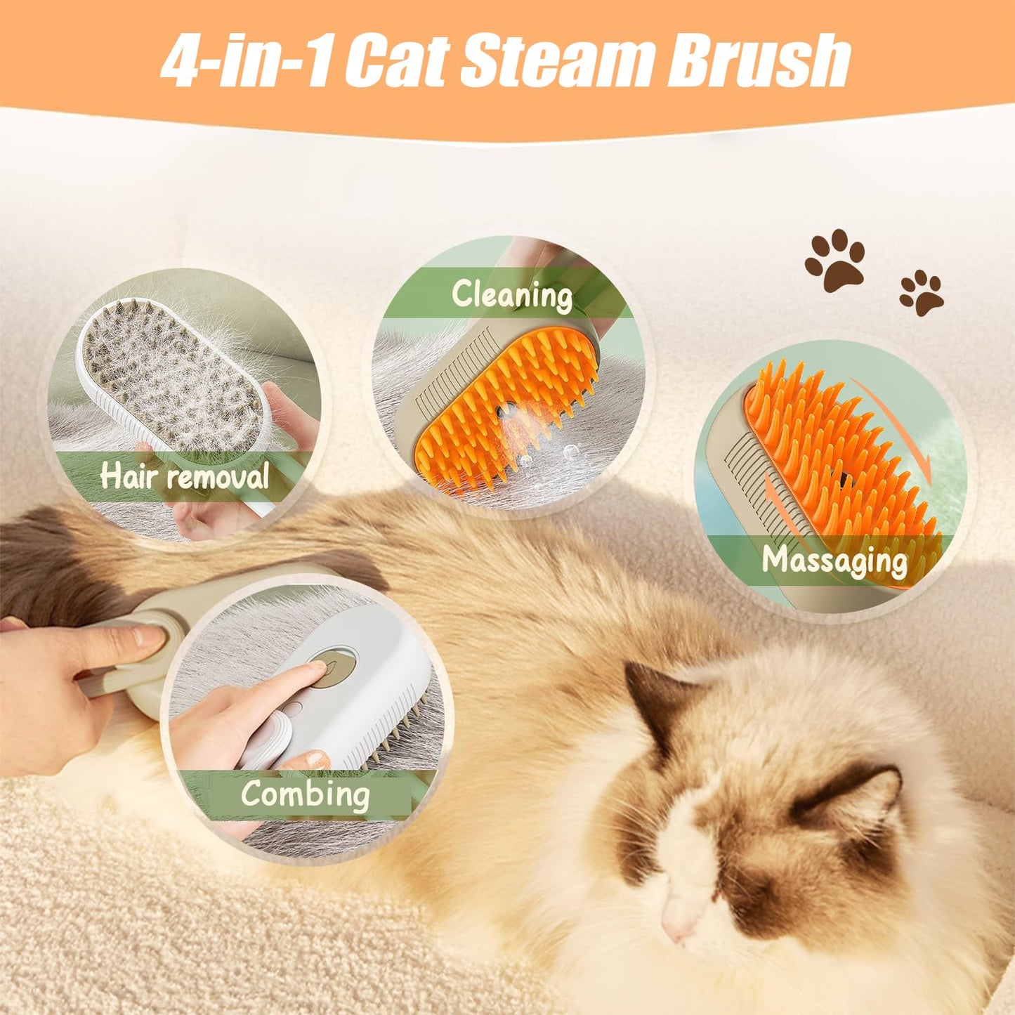 Steam Pet Grooming Brush: Steam Clean. Pest Free. Stress Free