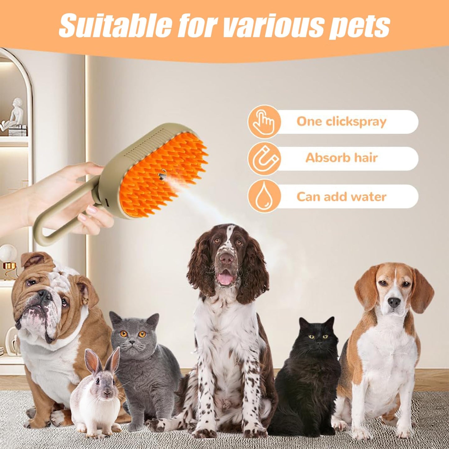 Steam Pet Grooming Brush: Steam Clean. Pest Free. Stress Free