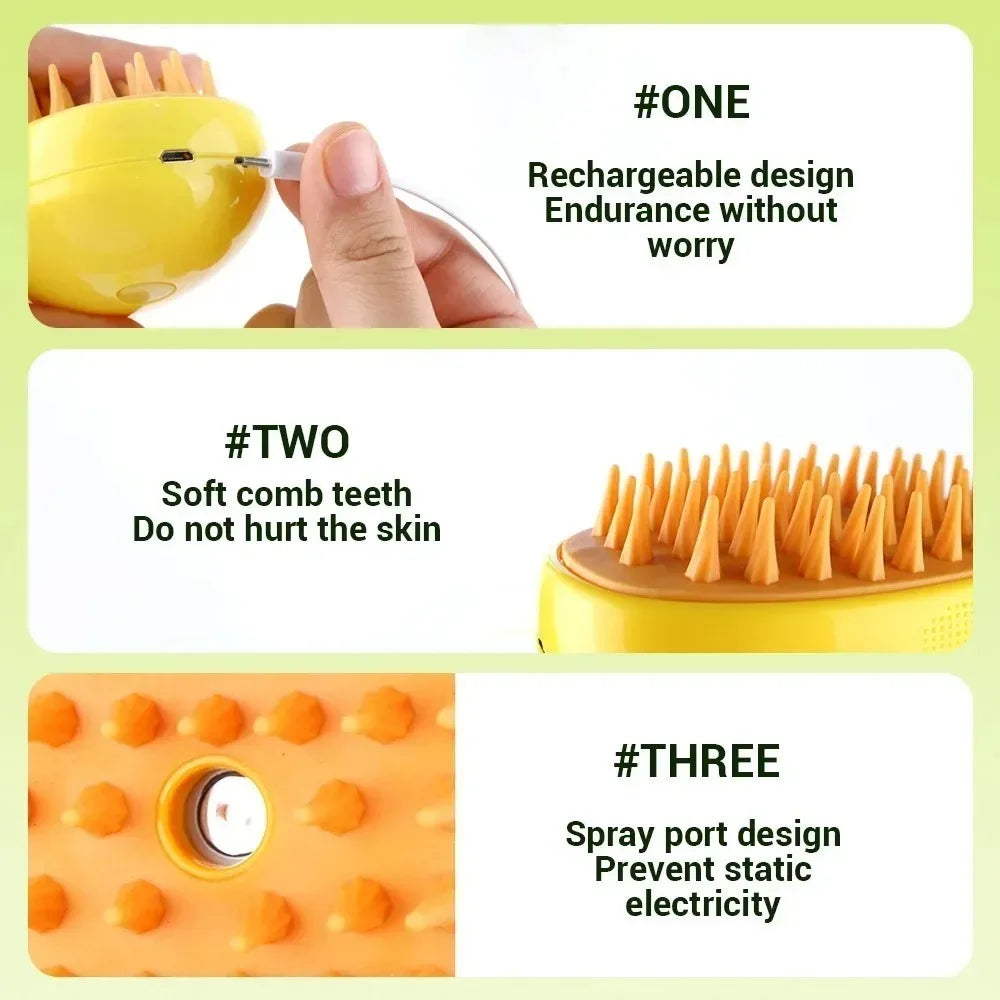 Steam Pet Grooming Brush: Steam Clean. Pest Free. Stress Free